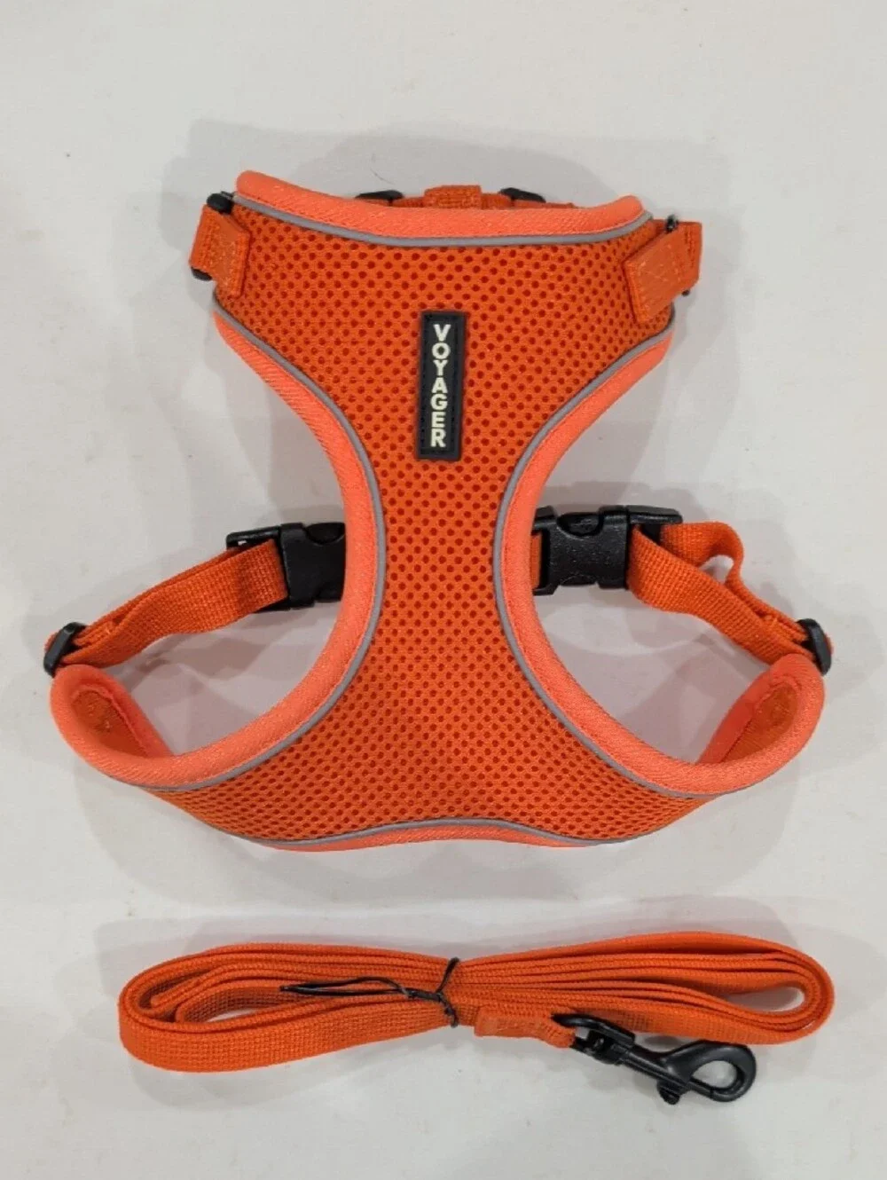 Orange Cat/Small Dog Harness and Leash Set Fits 16.5